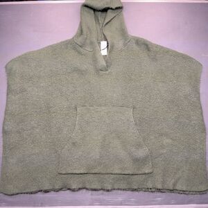 Women’s Green Hooded Poncho, Time And True One Size. Cottagecore